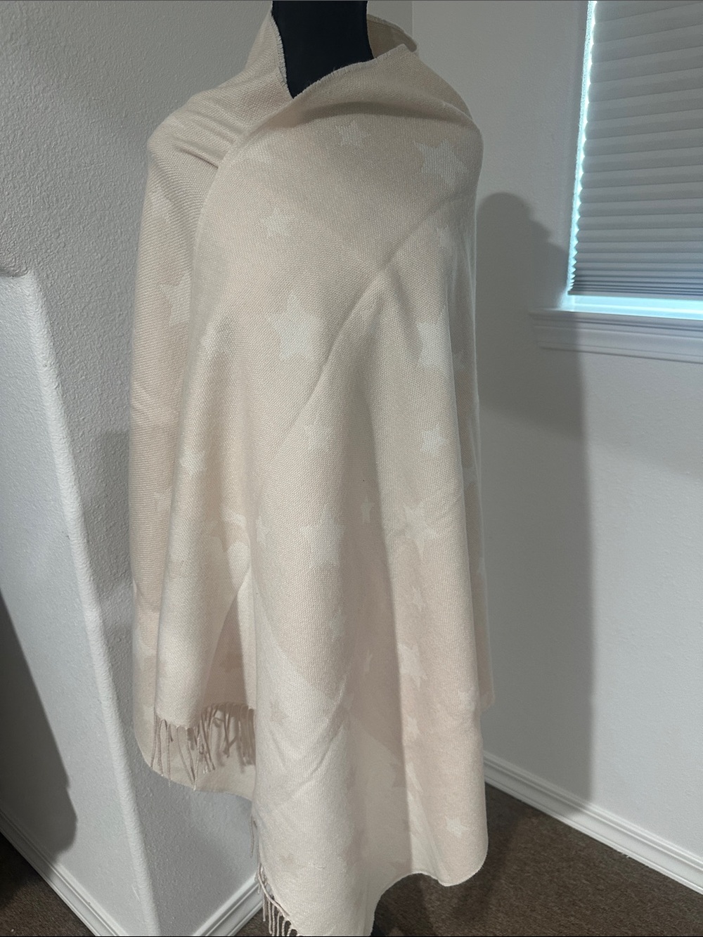 Mark & Graham Blush Star-Pattern Poncho Wrap